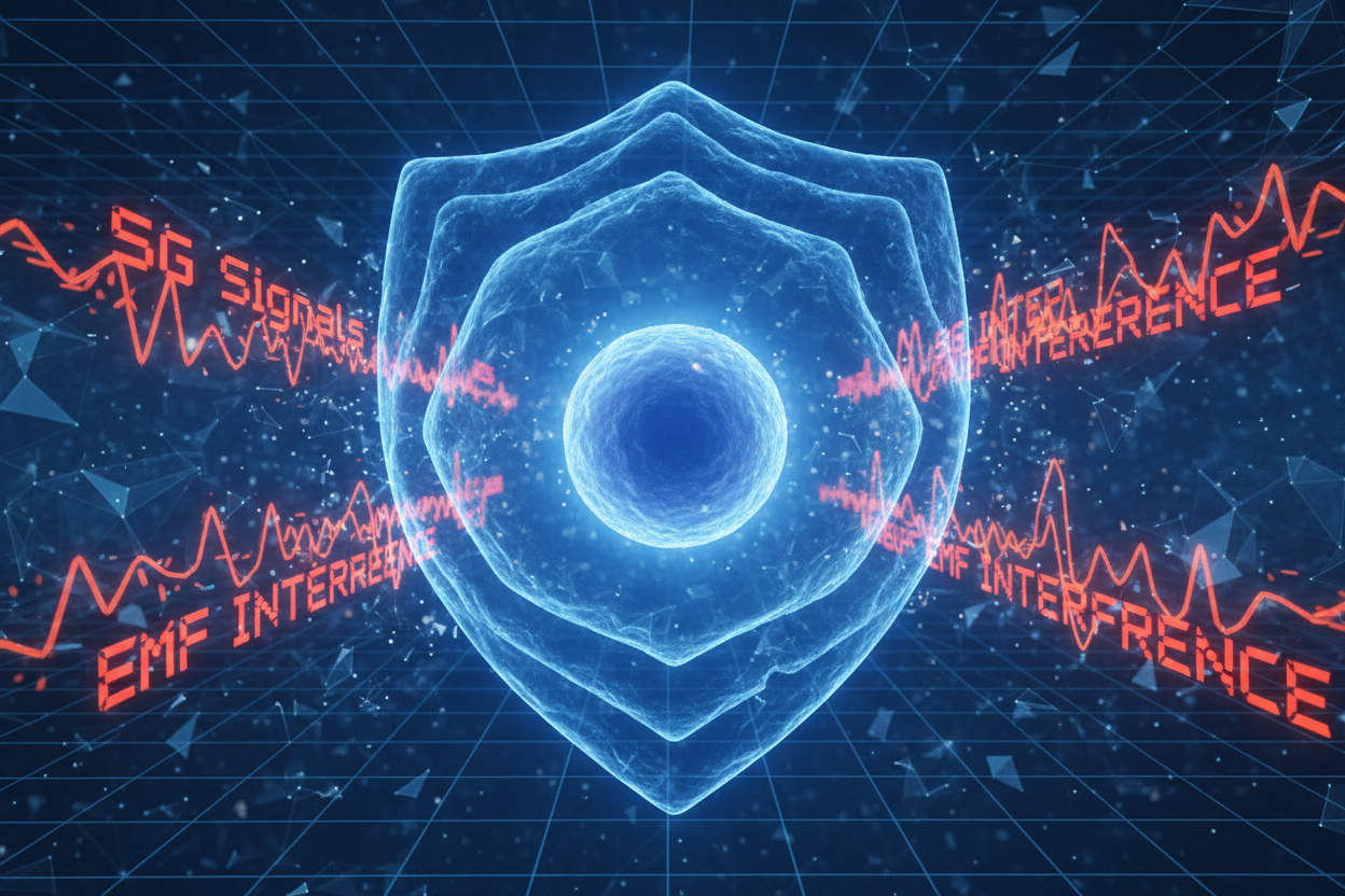 Conceptual 5G signal modulation and EMF protection at a cellular level