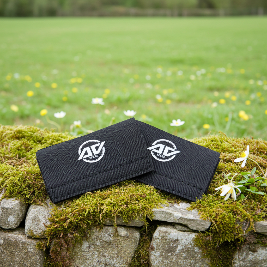 Health and performance bridle/collar patches in black (with EF technology, frequencies, not magnets, that may protect against modern technology EMFs and improve health and performance by stimulating the production of adenosine triphosphate/ATP)