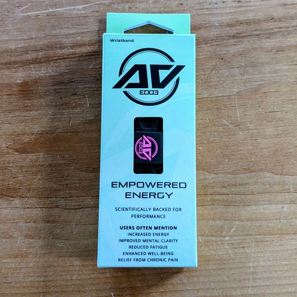 AV Edge Legend Wellness Wristband in Black/Pink boxed