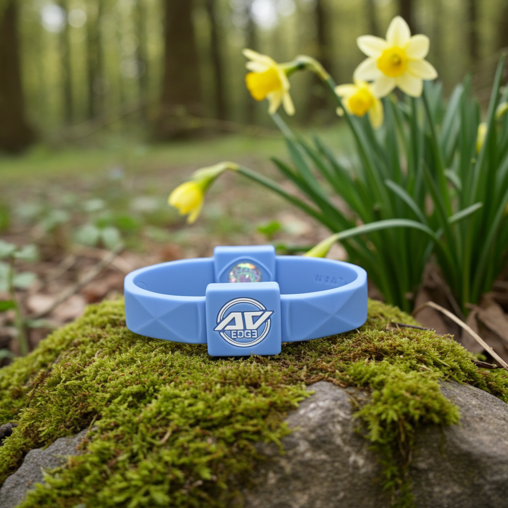 Sky blue health and performance bracelet (with EF technology, frequencies, not magnets, that may protect against modern technology EMFs and improve health and performance by stimulating the production of adenosine triphosphate/ATP)