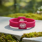AV Edge Advanced Wellness Wristband, cranberry in medical-grade silicone